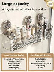 ELMAS Wall-Mounted Corner Bathroom Shelf with Suction Cup - Al Masam Stationery LLC