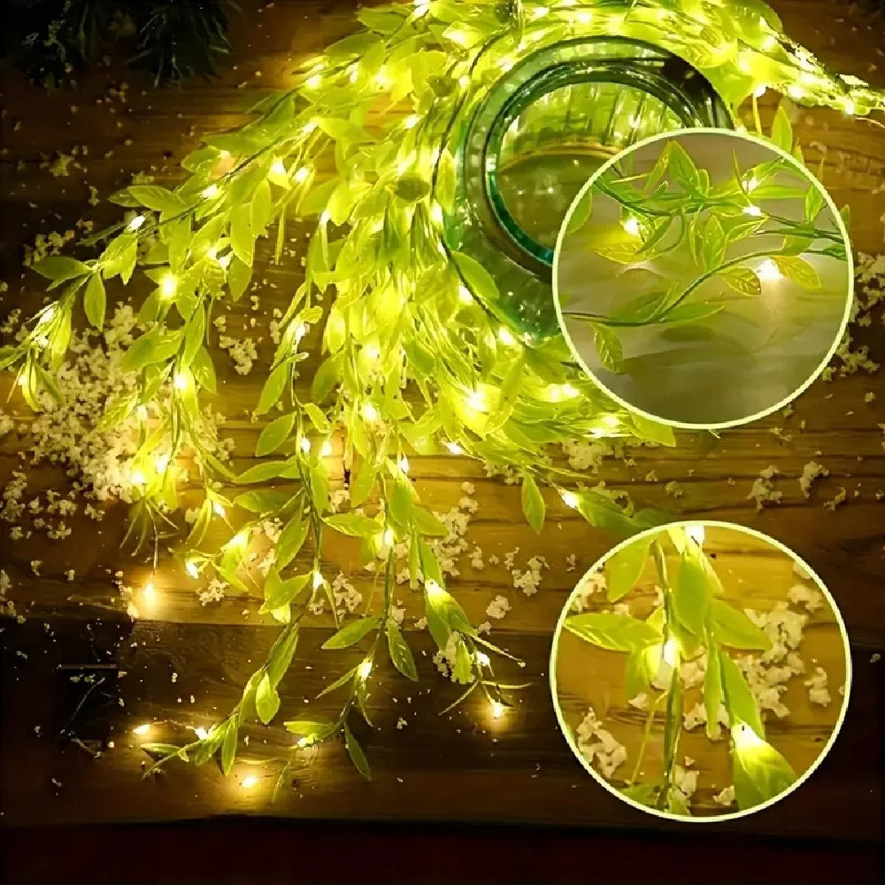 ELMAS 3m 100LED Willow Leaf Vine Lamp USB-Powered - Al Masam Stationery LLC