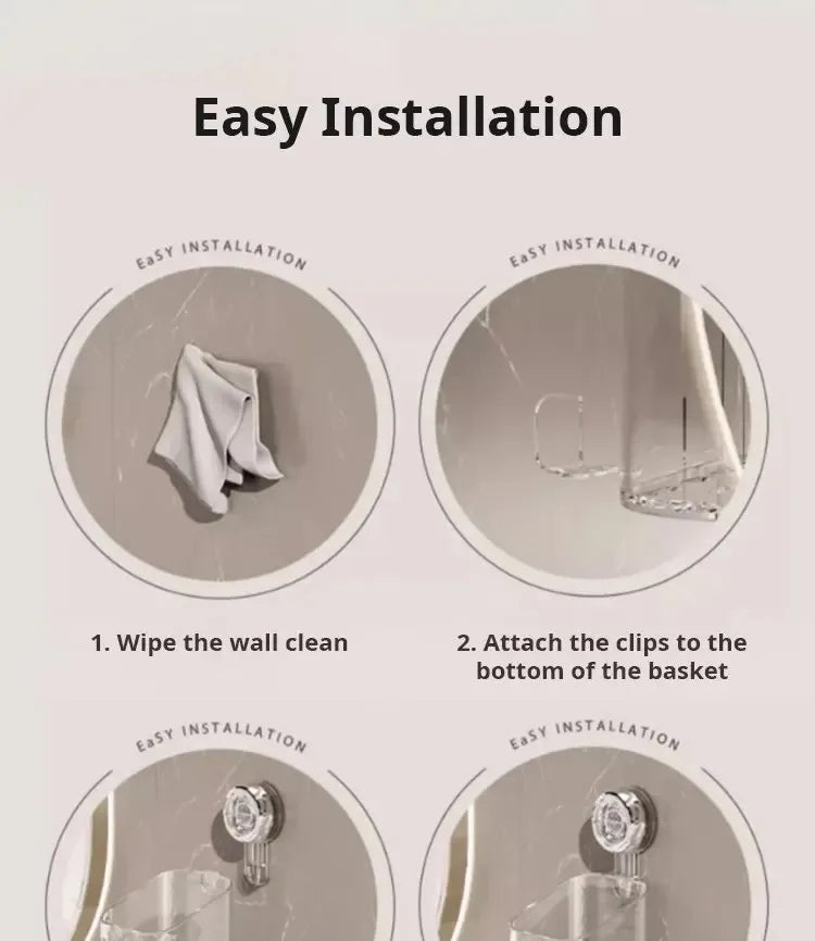 ELMAS Wall-Mounted Corner Bathroom Shelf with Suction Cup - Al Masam Stationery LLC