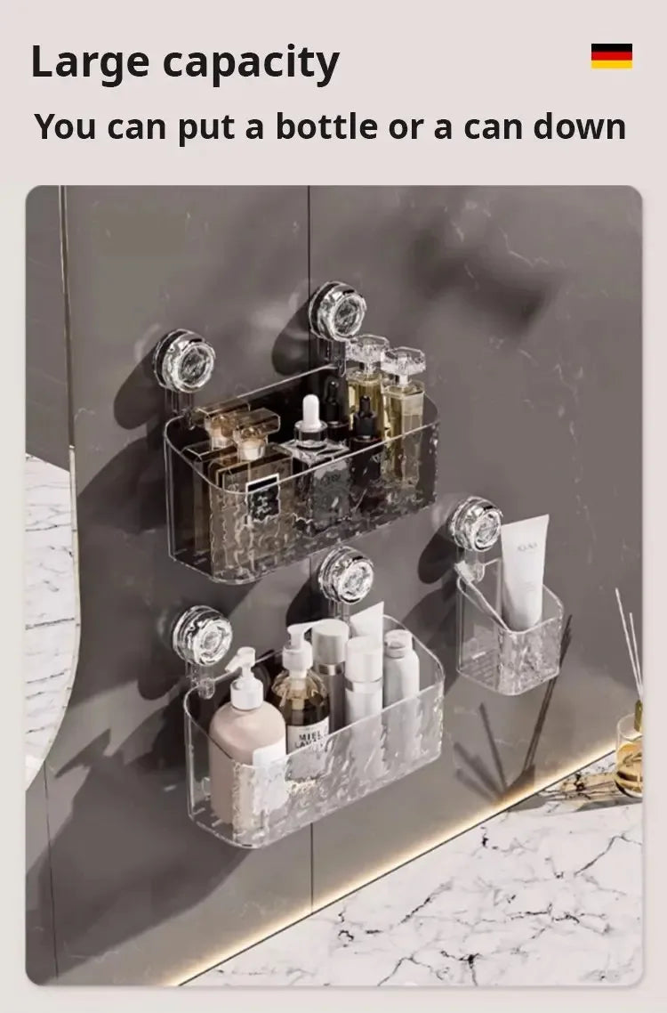 ELMAS Wall-Mounted Corner Bathroom Shelf with Suction Cup - Al Masam Stationery LLC