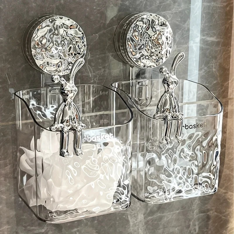 ELMAS Wall-Mounted Corner Bathroom Shelf with Suction Cup - Al Masam Stationery LLC