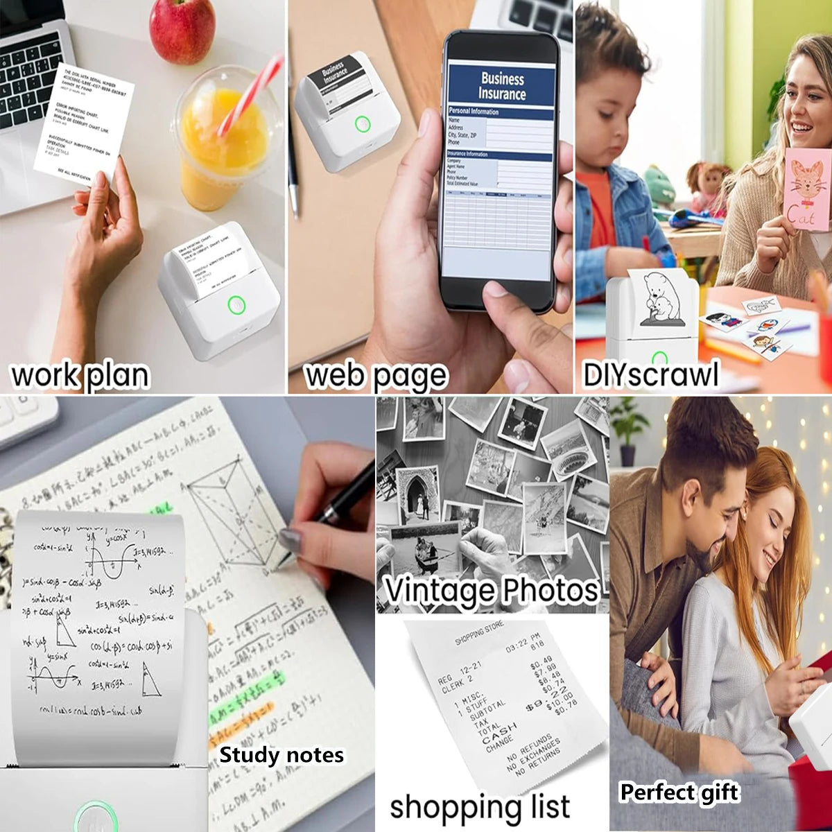 ELMAS Portable Inkless Mini Thermal Printer for Photos & Notes - Al Masam Stationery LLC