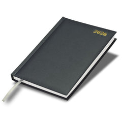 FIS Grey A5 Padded Hard Cover Vinyl 2026 Diary-FSDI18E26GY