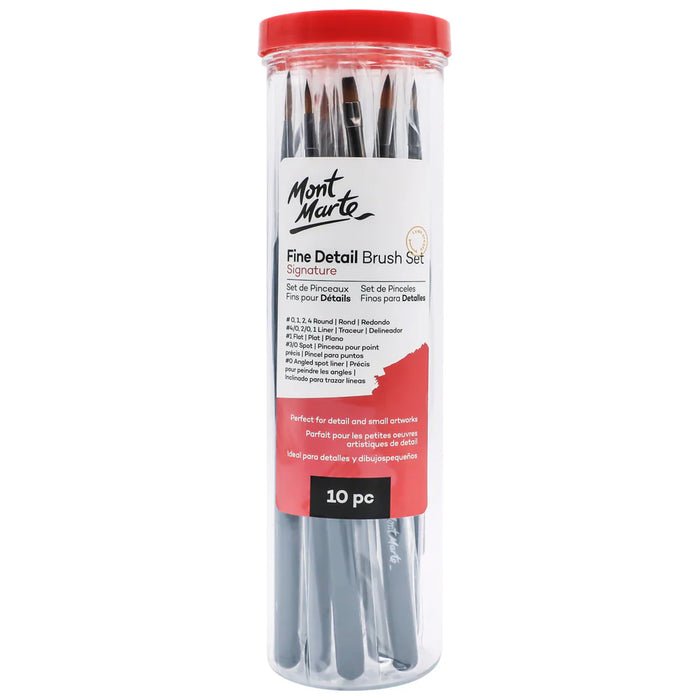 Mont Marte Fine Detail Brush Set 10pc for Miniatures, Models & Precision Painting - Al Masam Stationery LLC - art & craft - art & craft