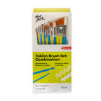 Mont Marte Taklon Combination Brush Set 12pc for Acrylic, Watercolour & Craft Painting