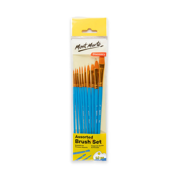 Mont Marte Assorted Artist Brush Set 10pc for Acrylic, Watercolour & Mixed Media - Al Masam Stationery LLC - art & craft - art & craft