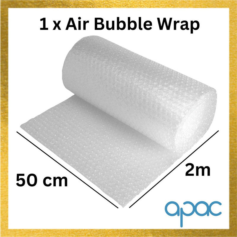 Apac All in One Packaging Kit With 1 x Stretch Rilm, 1 x Bubble Roll, 1 x Brown Packaging Tape, 1 x Fragile Handle With Care Tape|