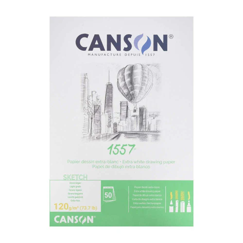 Canson 1557 Sketch Pad A3 120gsm 50 Sheets White Drawing Paper - Al Masam Stationery LLC - sketch book - sketch book