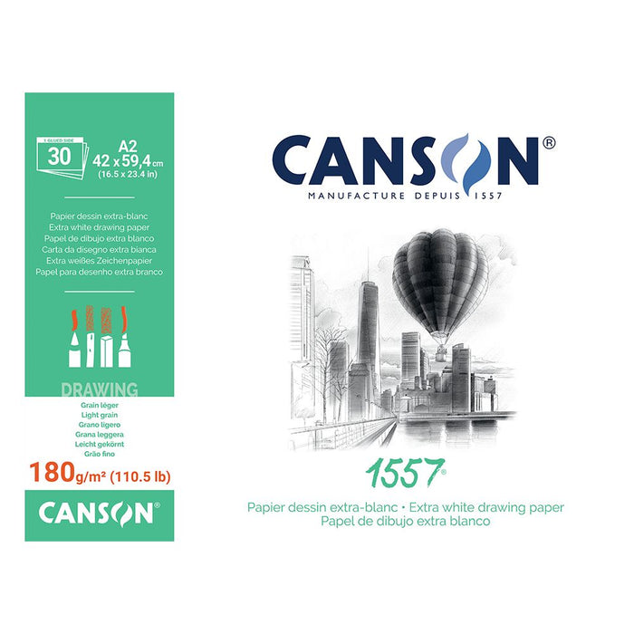 Canson 1557 Drawing Pad A2 180gsm 30 Sheets White Artist Paper - Al Masam Stationery LLC - sketch book - sketch book