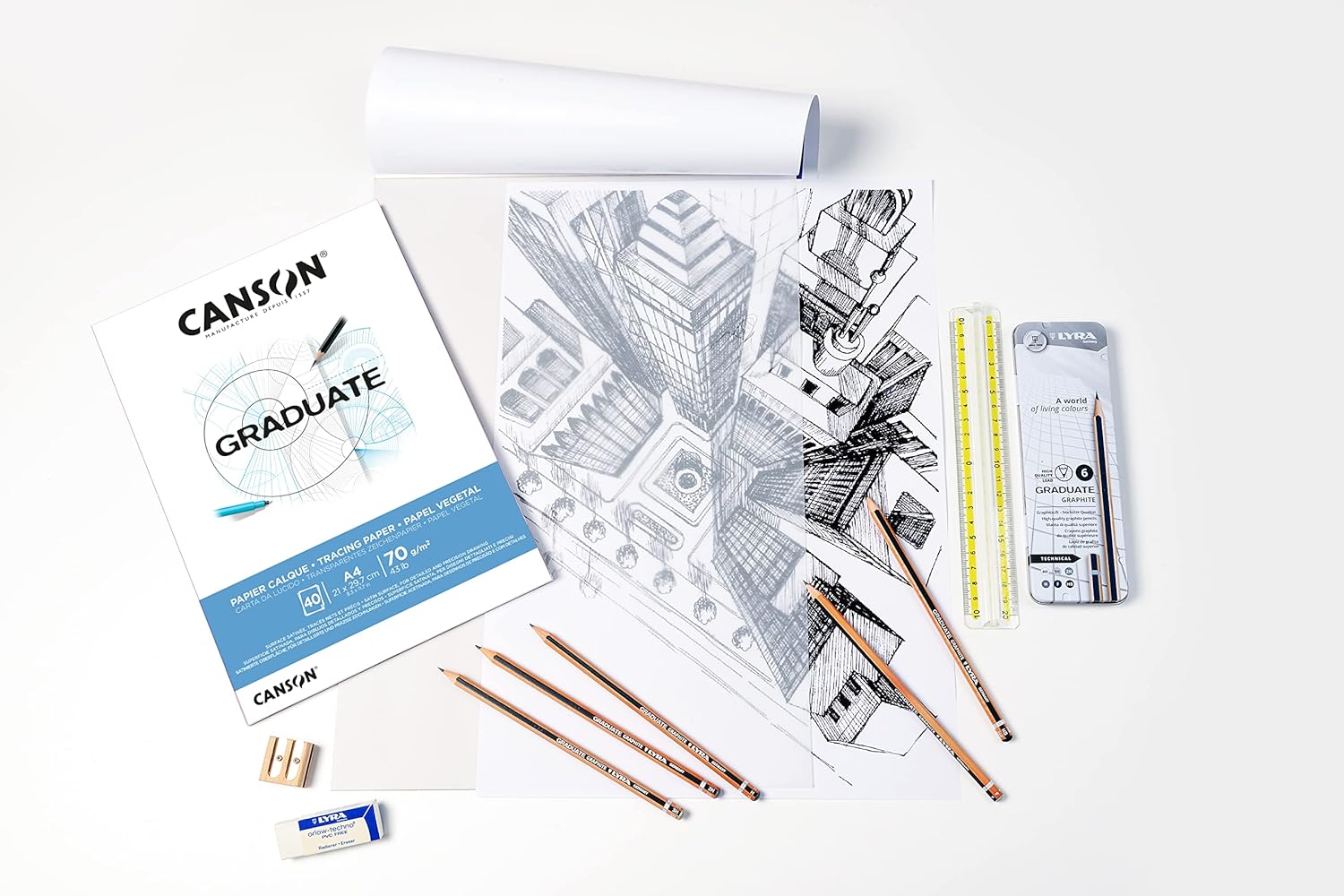 Canson Graduate Tracing Pad A4 70gsm Transparent Paper 40 Sheets