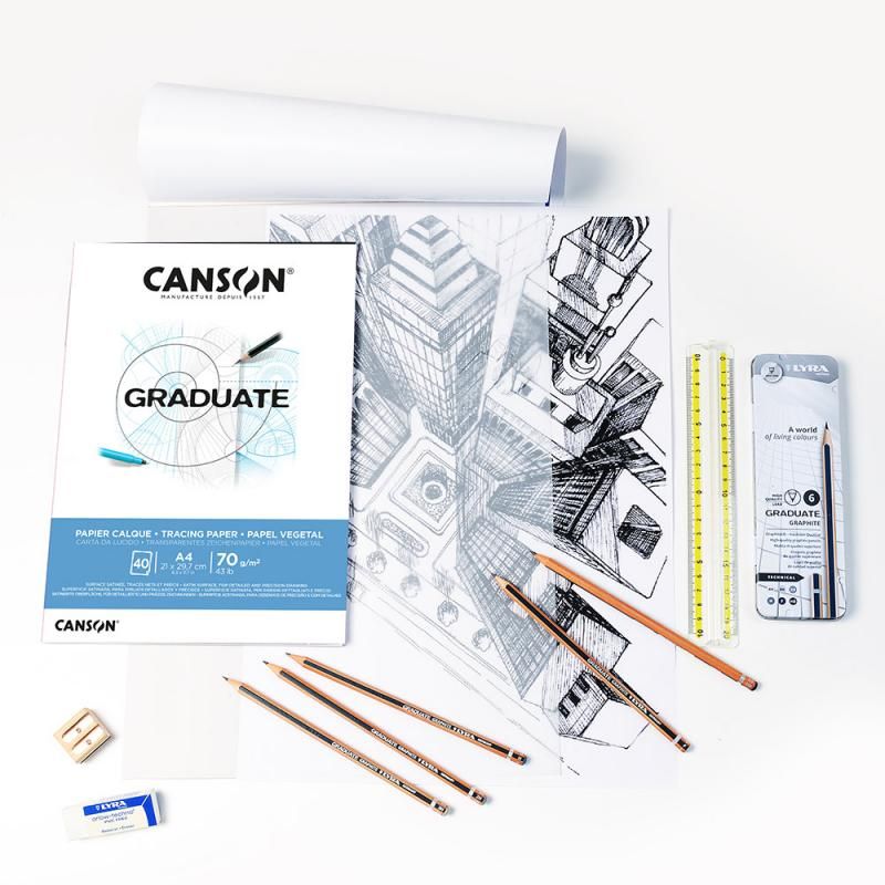 Canson Graduate Tracing Pad A3 70gsm Transparent Paper 40 Sheets