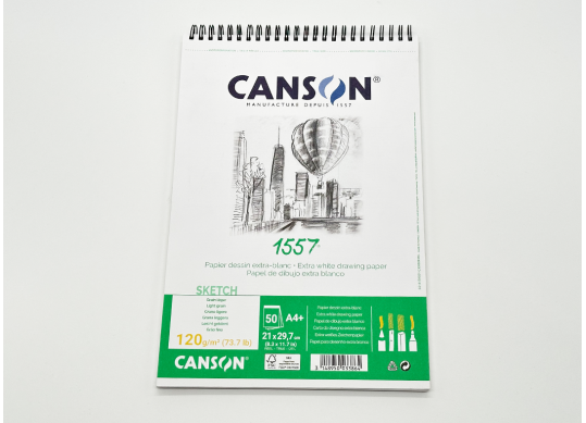Canson 1557 Spiral Sketch Pad A4 120gsm 50 Sheets White Drawing Paper - Al Masam Stationery LLC - sketch book - sketch book