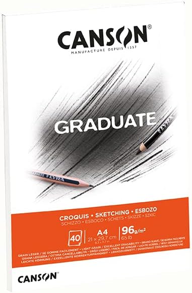 Canson Graduate Sketch Pad A4 96gsm White 40 Sheets