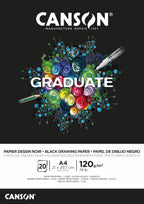 Canson Graduate Black Drawing Pad A4 120gsm 20 Sheets