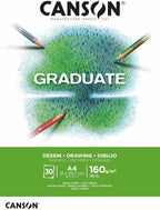 Canson Graduate Drawing Pad A4 160gsm 30 Sheets – White Sketching Paper