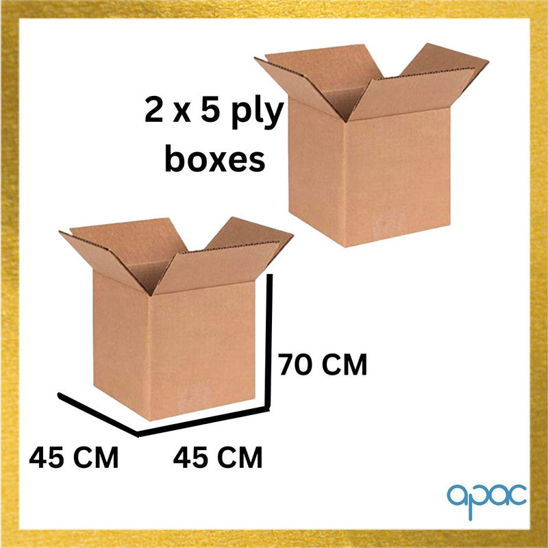 Apac Jumbo Packaging Kit With 1 x Bubble Wrap, 2 x Carton Boxes, 2 x Packaging Tape Clear, 1 x Tape Dispenser