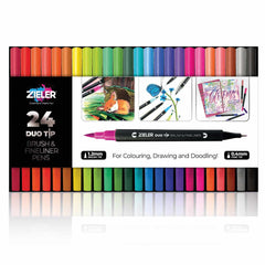 Zeiler 24 DUOTIP BRUS AND FINELINER PENS