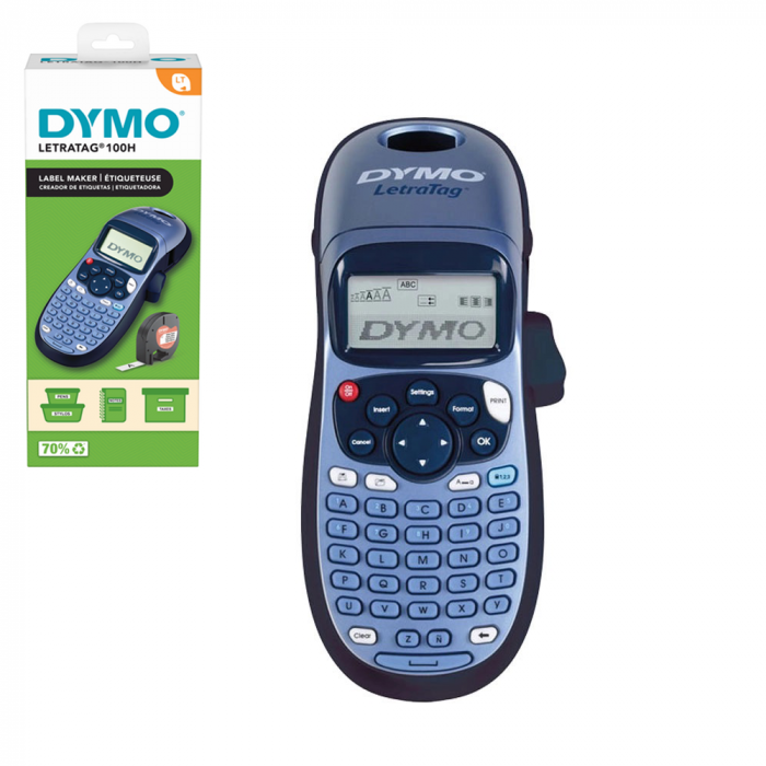 Dymo LetraTag LT-100H, ABC keyboard, included 1 tape Letratag labels white pape - (DY2174576) Main image