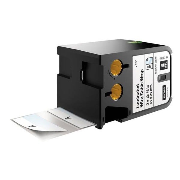Dymo Label Wrap, Laminated, Vinyl Black on White 51 X 21mm - (DY1868710) Main image
