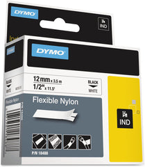 Dymo flexible nylon tape DY18488 12mm, Black/White - (DY18488)