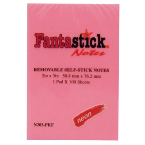 Fantastick Stick Notes 2x3" Fluor. Pink - Al Masam Stationery LLC Main image