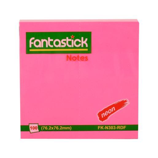 Fantastick Stick Notes 3x3" Fluorscent Red - Al Masam Stationery LLC