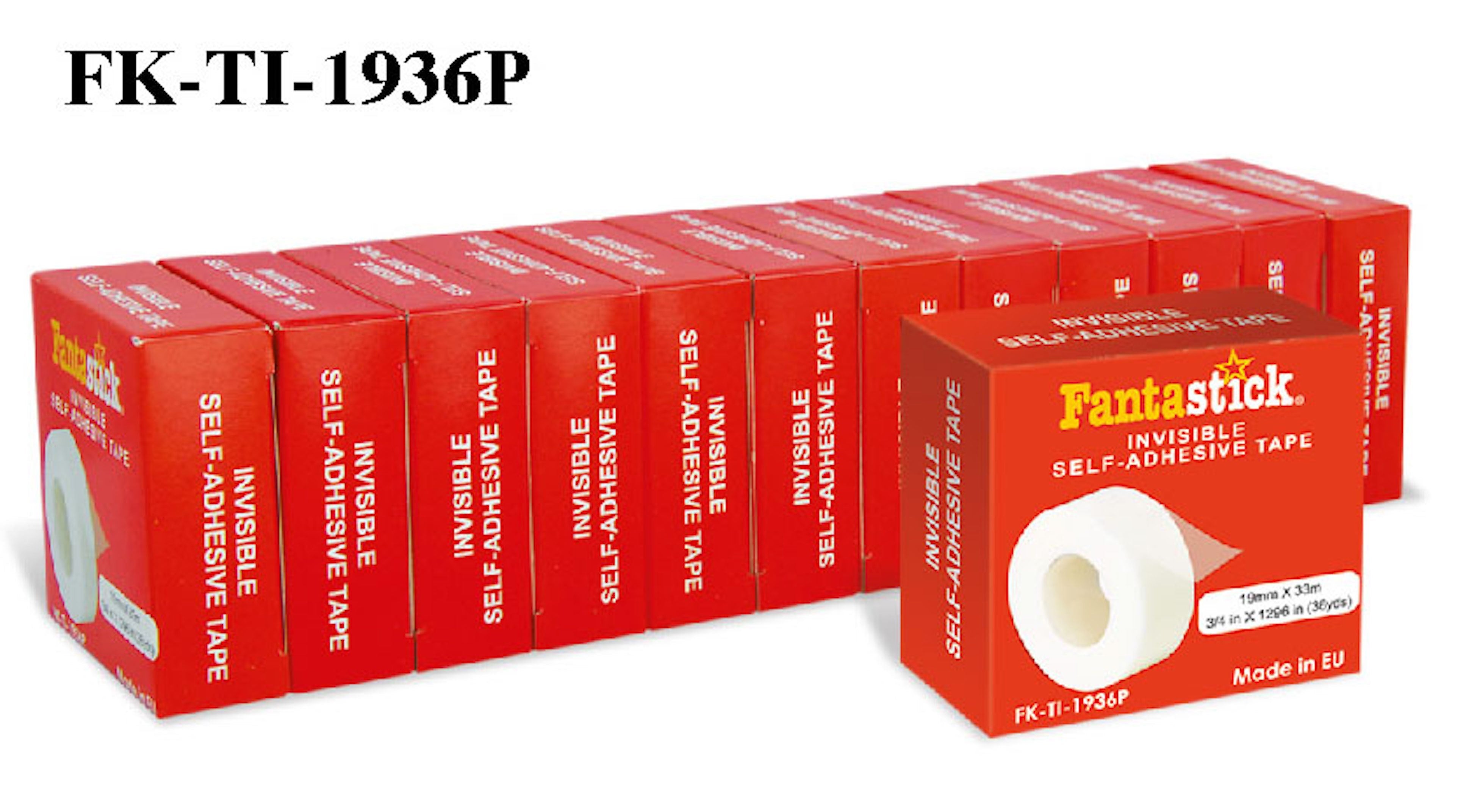 Fantastick Packaging Tape 19mmx36yrds  12 Rolls Pack - Al Masam Stationery LLC Main image
