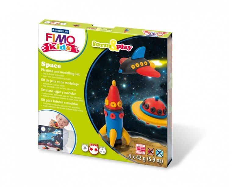 Fimo Kids Modelling Clay Form & Play Space 4x42g - Al Masam Stationery LLC Main image