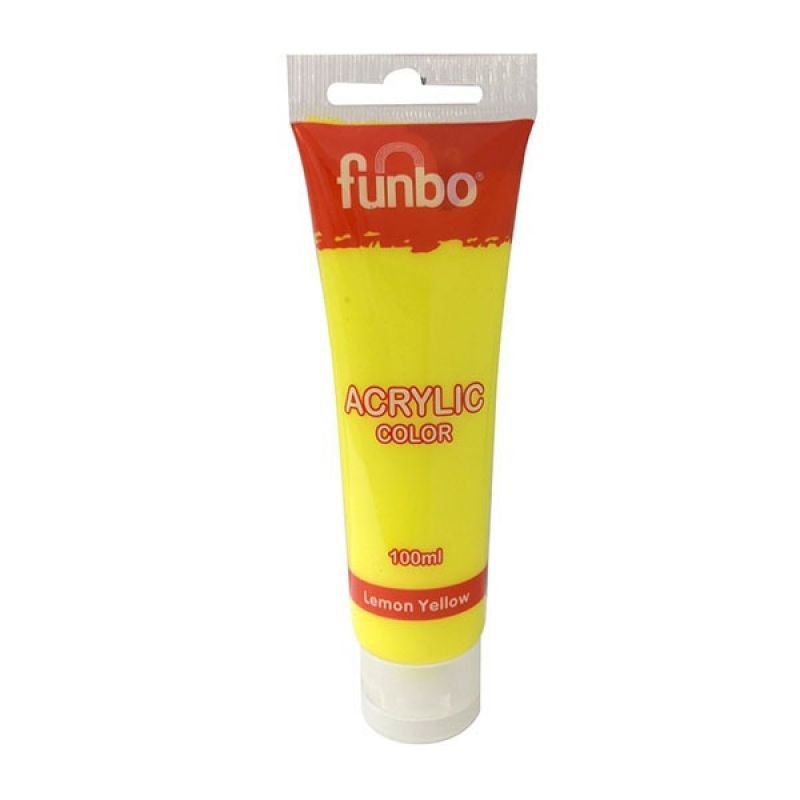 Funbo Acrylic Color Tube 100ml 21 lemon Yellow - Al Masam Stationery LLC Main image