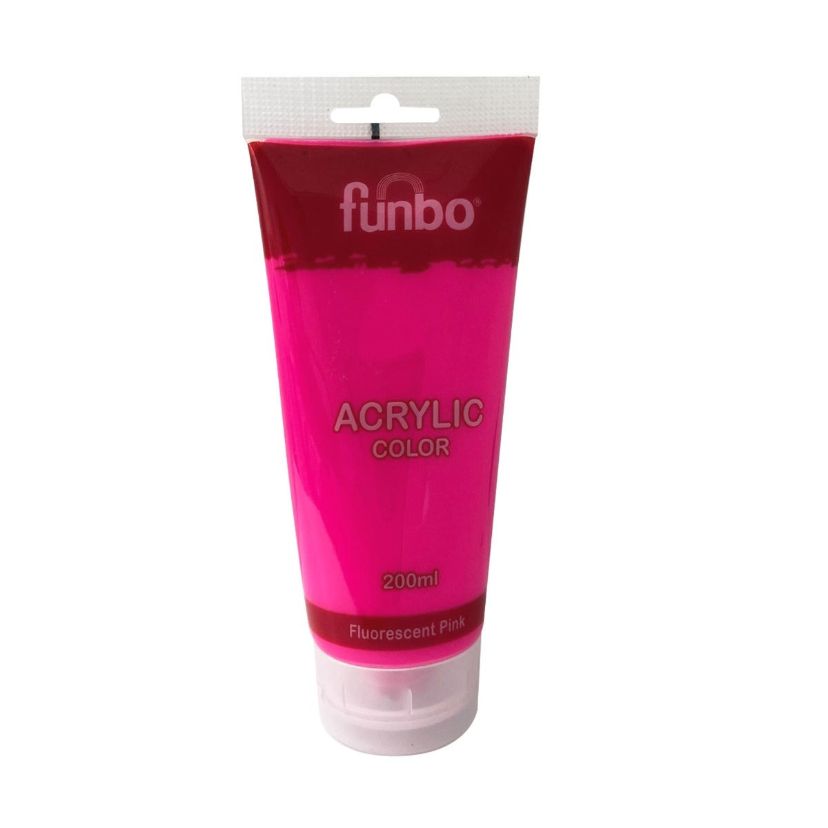 Funbo Acrylic Color Tube 200ml 10 Fluorecent Pink - Al Masam Stationery LLC Main image