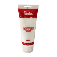 Funbo Acrylic Color Tube 200ml 44 Titanium White - Al Masam Stationery LLC