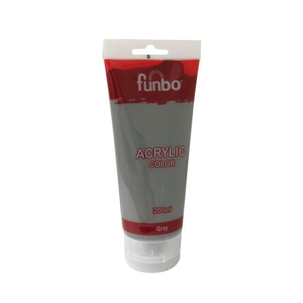 Funbo Acrylic Color Tube 200ml 55 Grey - Al Masam Stationery LLC Main image