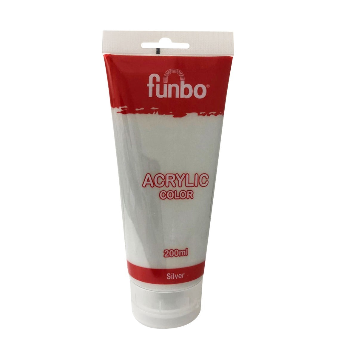 Funbo Acrylic Color Tube 200ml 142 Silver - Al Masam Stationery LLC Main image