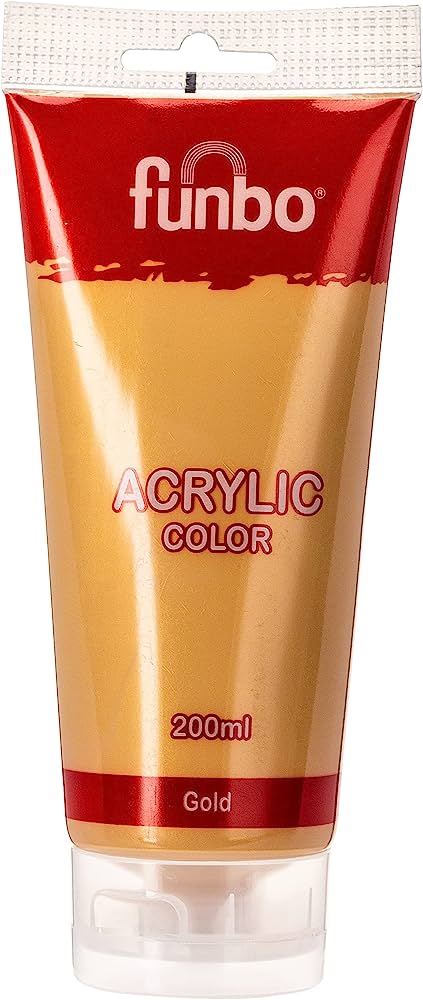 Funbo Acrylic Color Tube 200ml 144 Gold - Al Masam Stationery LLC Main image