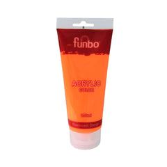 Funbo Acrylic Color Tube 200ml 147 Fluroscent Orange - Al Masam Stationery LLC