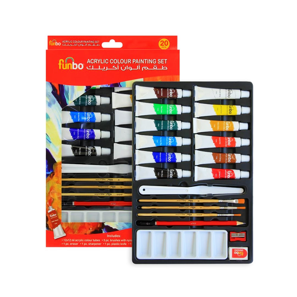 Funbo Acrylic Painting Color 20 Pcs Set - Al Masam Stationery LLC Main image