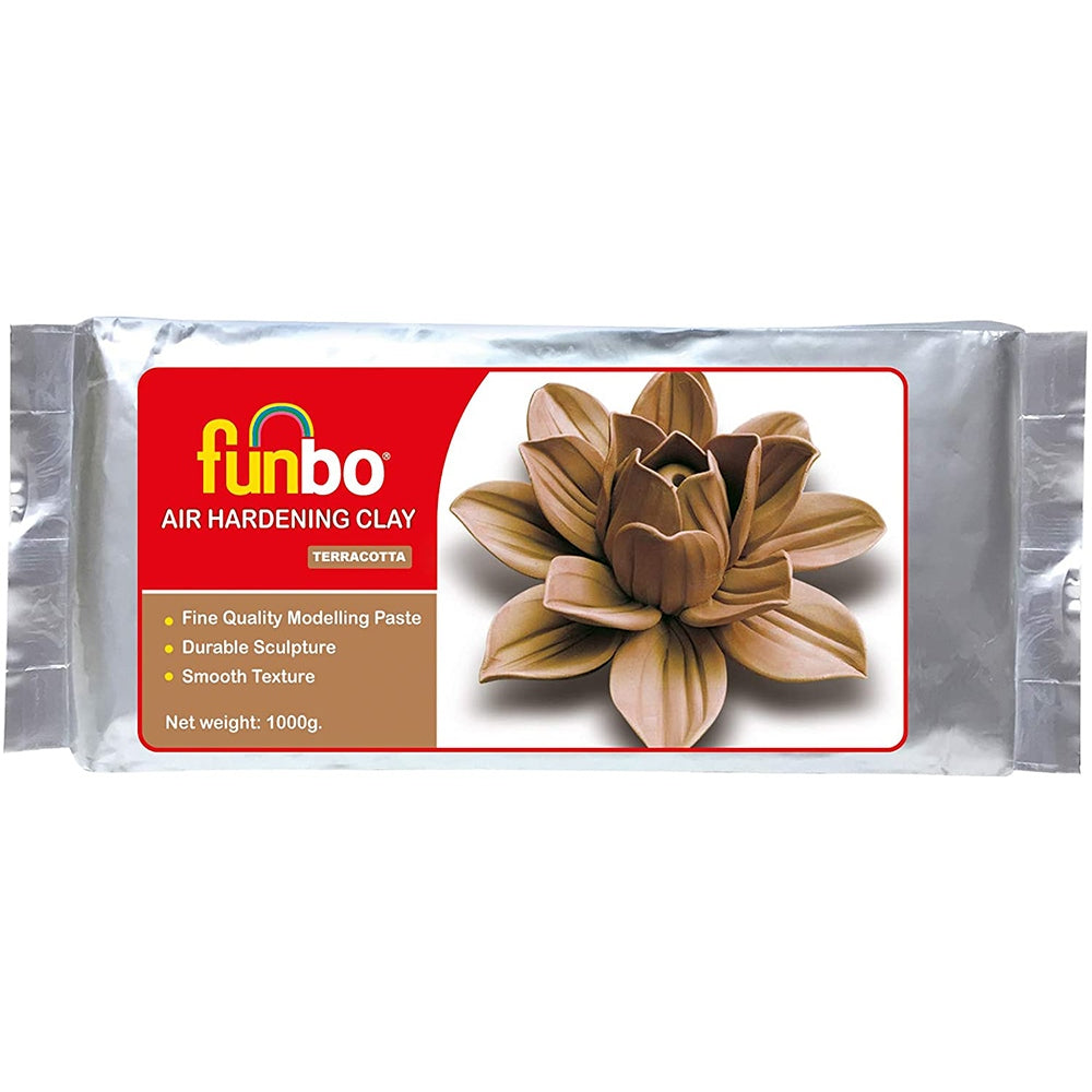 Funbo Air Hardening Clay 500gms Terracota - Al Masam Stationery LLC Main image