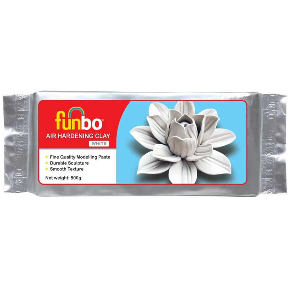 Funbo Air Hardening Clay 500gms White - Al Masam Stationery LLC Main image