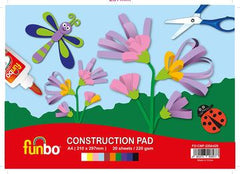 Funbo Construction Pad A4 220g 20 Sheets 10 Assorted Colors - Al Masam Stationery LLC