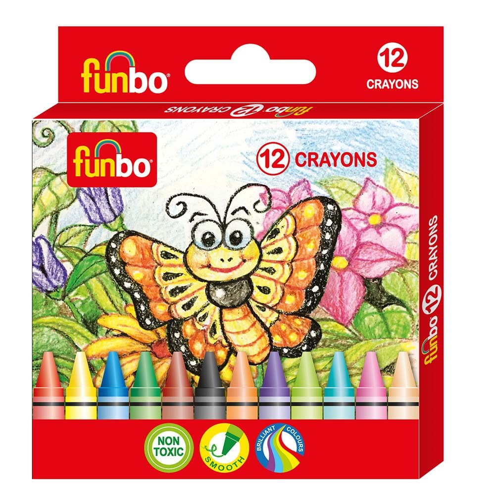Funbo Crayons Colors 12 Pcs Pack - Al Masam Stationery LLC Main image
