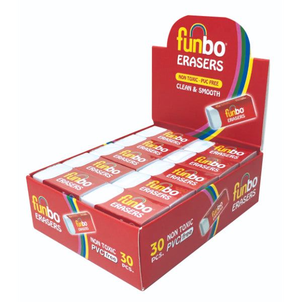 Funbo Medium Eraser 30 Pcs Pack - Al Masam Stationery LLC Main image
