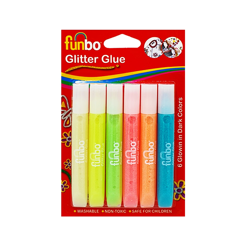 Funbo Glitter Glue Multicolor 13gm Pack - Al Masam Stationery LLC