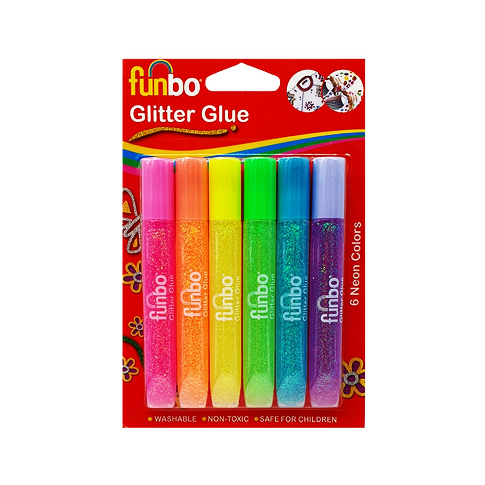 Funbo Glitter Glue Neno Colors 12.5gm Pack - Al Masam Stationery LLC Main image