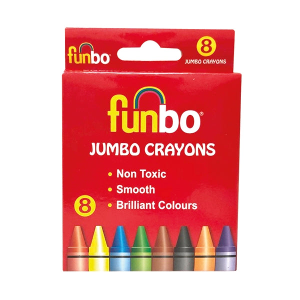 Funbo Jumbo Crayons 8 Colors Set - Al Masam Stationery LLC Main image