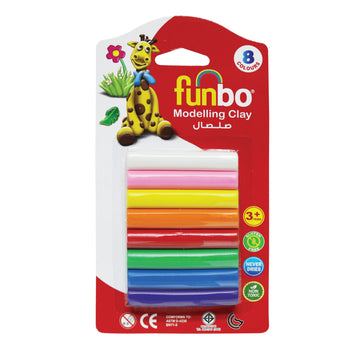 Funbo Colour Modelling Clay 100g 8 Colors Set - Al Masam Stationery LLC Main image