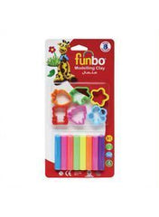 Funbo Colour Modelling Clay with 6 Mould 100g 8 Neno Colors Set - Al Masam Stationery LLC