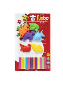 Funbo Colour Modelling Clay with 3D Mould 150g 12 Neno Colors Set - Al Masam Stationery LLC Main image