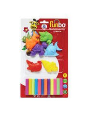 Funbo Colour Modelling Clay with 3D Mould 150g 12 Neno Colors Set - Al Masam Stationery LLC