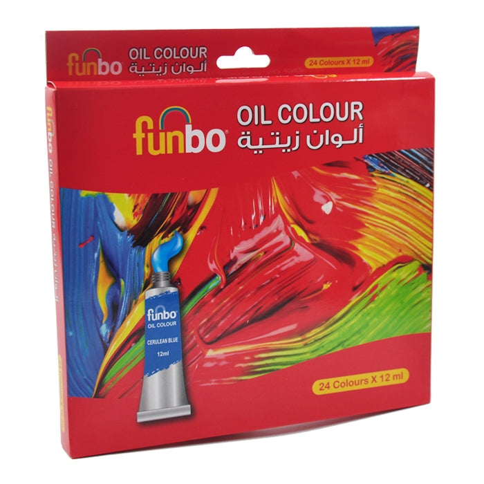 Funbo Oil Colors Paint 24 Colors 12 ml Tube Set - Al Masam Stationery LLC Main image