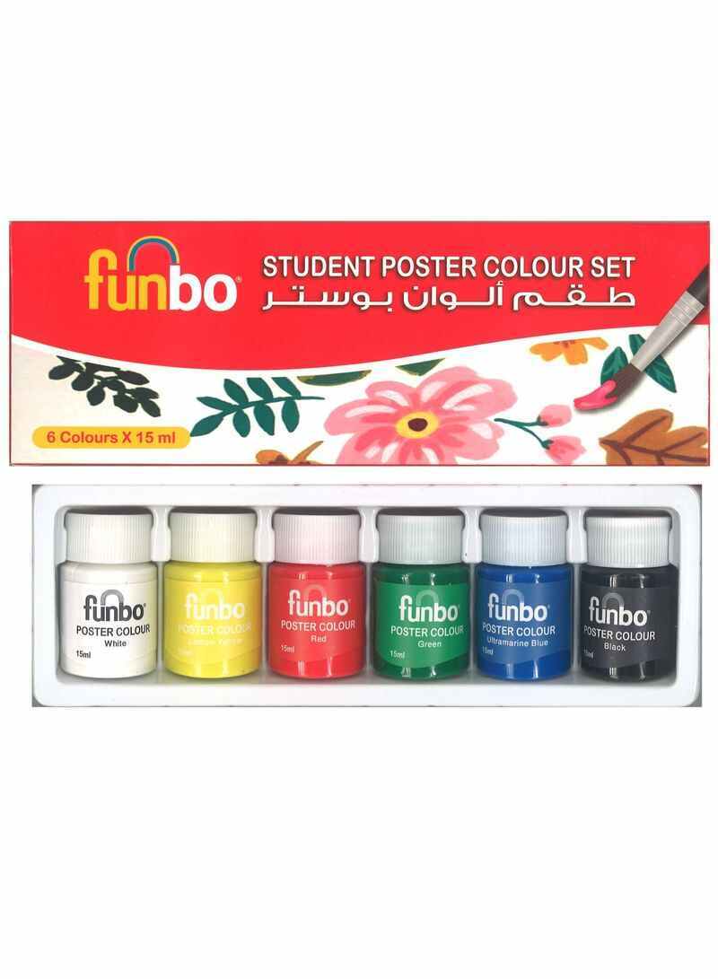 Funbo POSTER Color 15ml 06 Colors Set - Al Masam Stationery LLC Main image